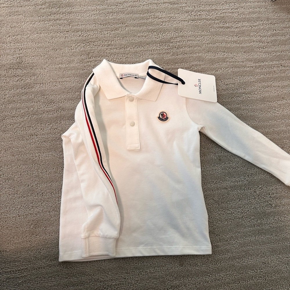 Moncler Kids Polo with Stripe Detail
